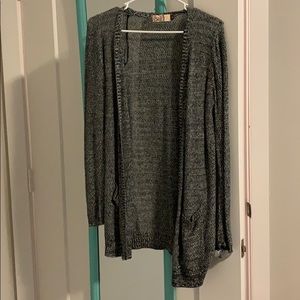 Black Knit Long Sweater Cardigan